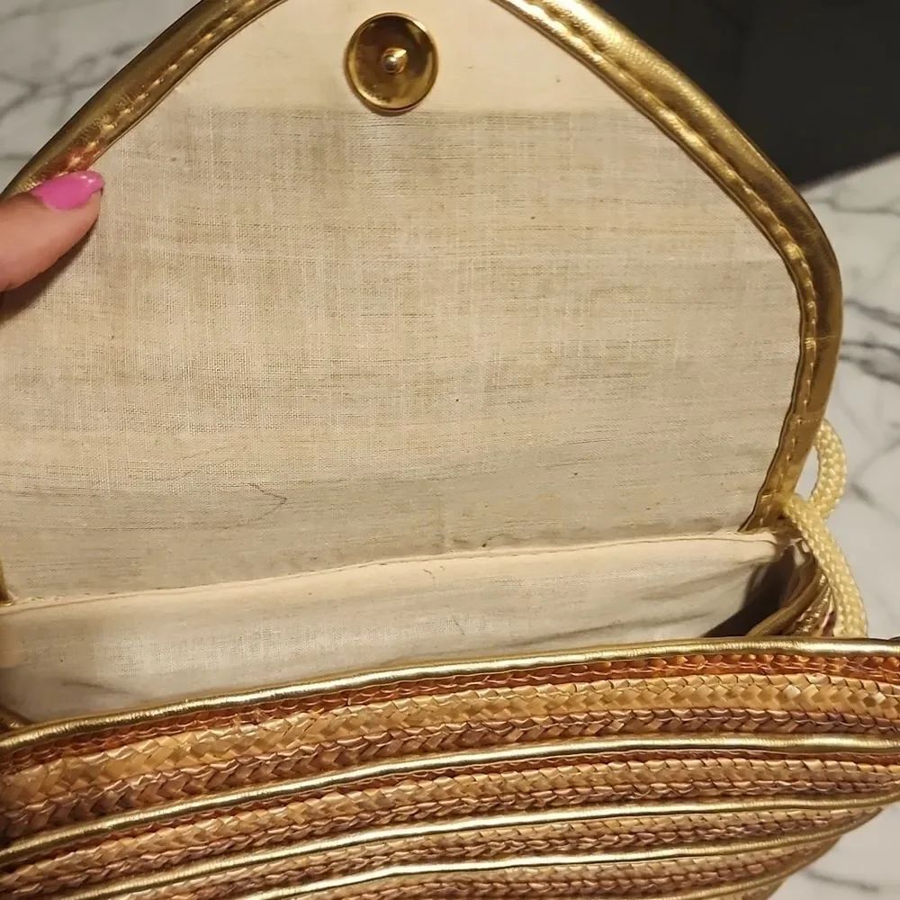 Vintage multi-color straw bag - Picture 3 of 5